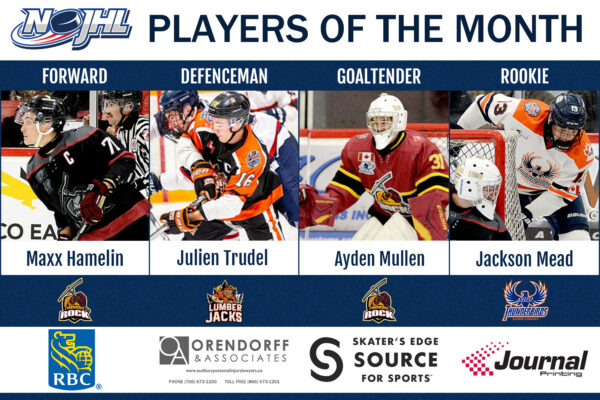 NOJHL names its Players of the Month for September